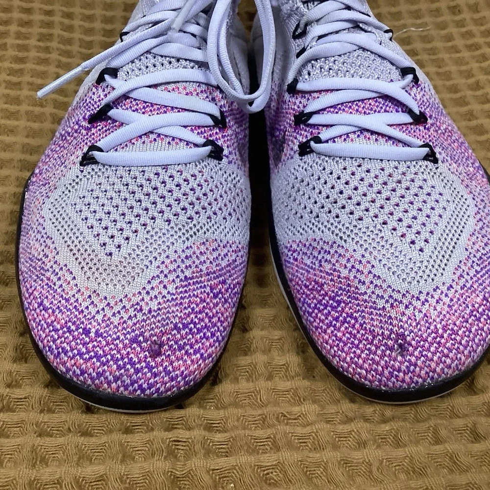 Nike Free Flyknit 2 Womens Sz 9 880630-500 Focus Purple Lace-Up Training Shoes